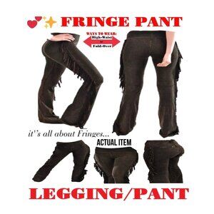 🛑 BULLY Fold Over FRINGE ➕🆒 LEGGING PANT High Waist Mineral Wash 💸BUY NOW‼️🟢